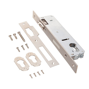 Корпус замка врезного для аллюминиевой двери APECS 7300-30-R-NI (никель, Backset 30 мм, ролик)
