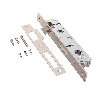 Корпус замка врезного для аллюминиевой двери APECS 7300-25-NI (никель, Backset 25 мм, м/о 85 мм)
