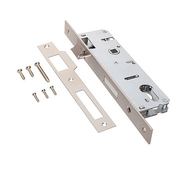 Корпус замка врезного для аллюминиевой двери APECS 7300-35-NI (никель, Backset 35 мм, м/о 85 мм)