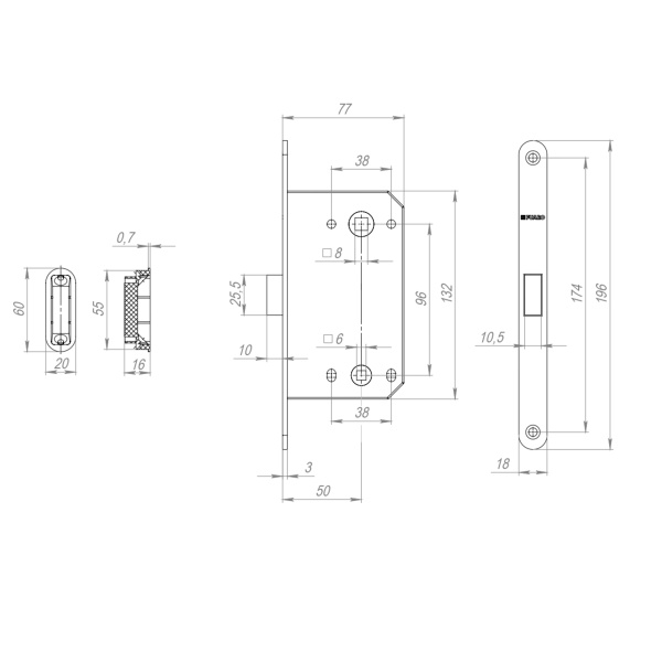 MAGNM96WC-50-BL INOX